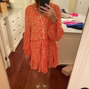 Vici floral paisley cinched shirt dress